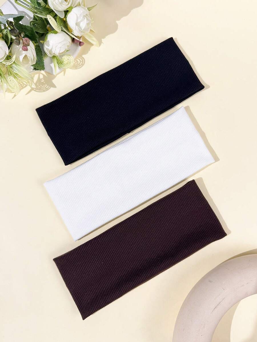 Headband Summer Knit - 1/3/4pcs Solid Color Sports Headbands,Suitable For