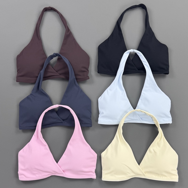 Crop Top Crochet - Gym Top Women Halter Neck Sports