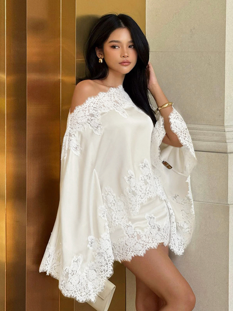 Elegant Lace Patchwork Women's - огляд і ціна Blouse Off Shoulder
