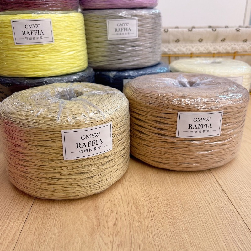 250g/pcs Thin Flat Raffia Yarn - огляд і ціна Crochet Bag Raffia