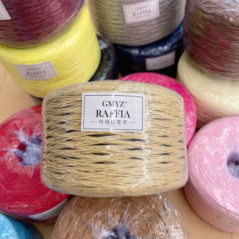 250g/pcs Thin Flat Raffia Yarn - огляд і ціна Crochet Bag Raffia