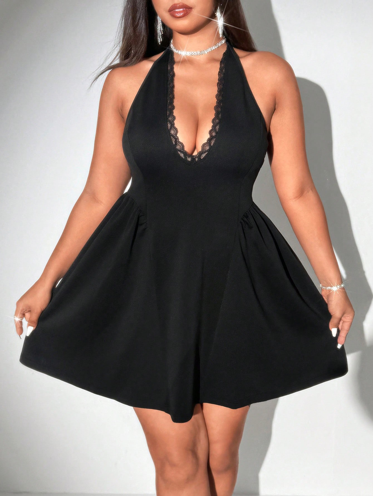 Plus Size Women Halter Black M - огляд і ціна Maxi Dress Halter
